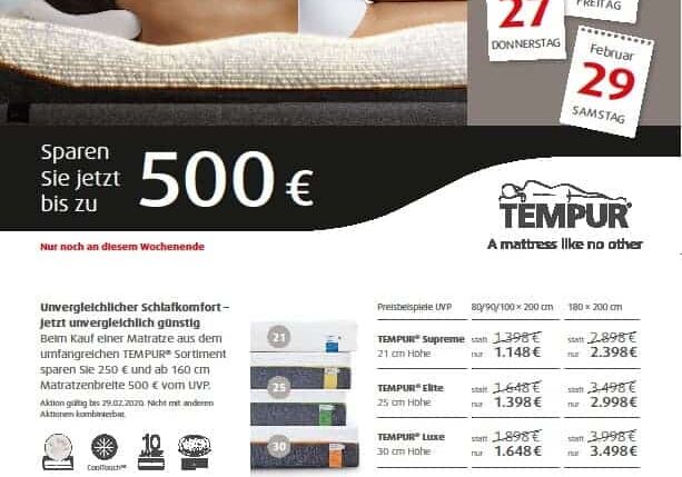 Tempur-Anzeige