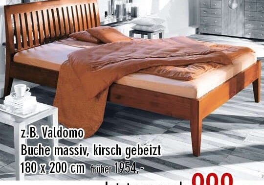 Ausstellungsstück - Bett Valdomo zum Sonderpreis. Nur solange Vorrat reicht. Wenn weg, dann weg!